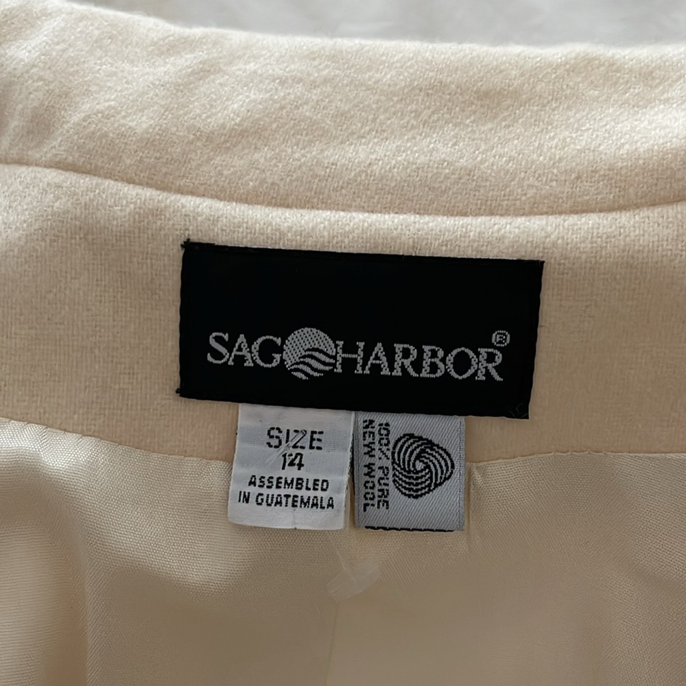 Sag Harbor wool pale yellow classic blazer - Picture 4 of 13